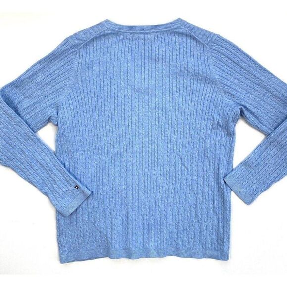 Tommy Hilfiger Cotton Sweater 0X Blue Plus Size - Picture 3 of 10